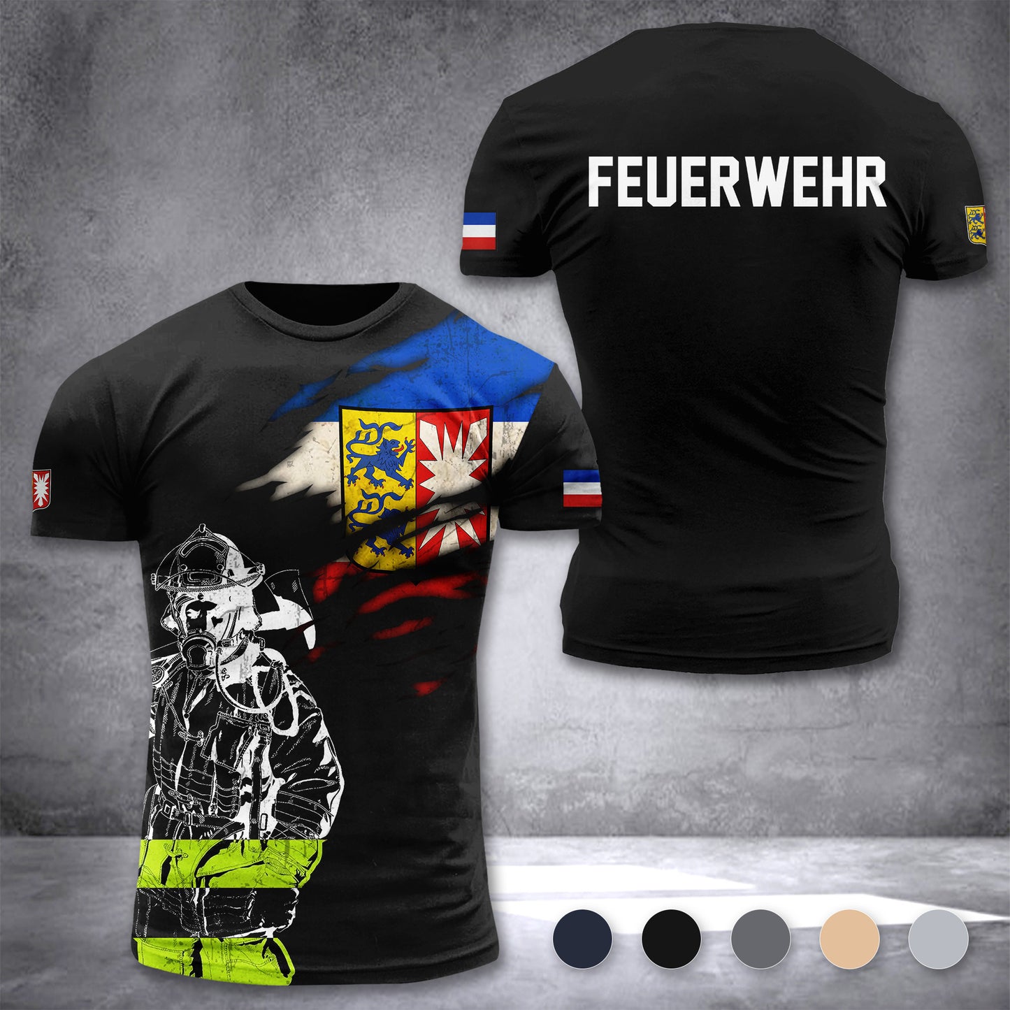 Firefighter Schleswig Holstein Germany customize T-shirt 3d 297