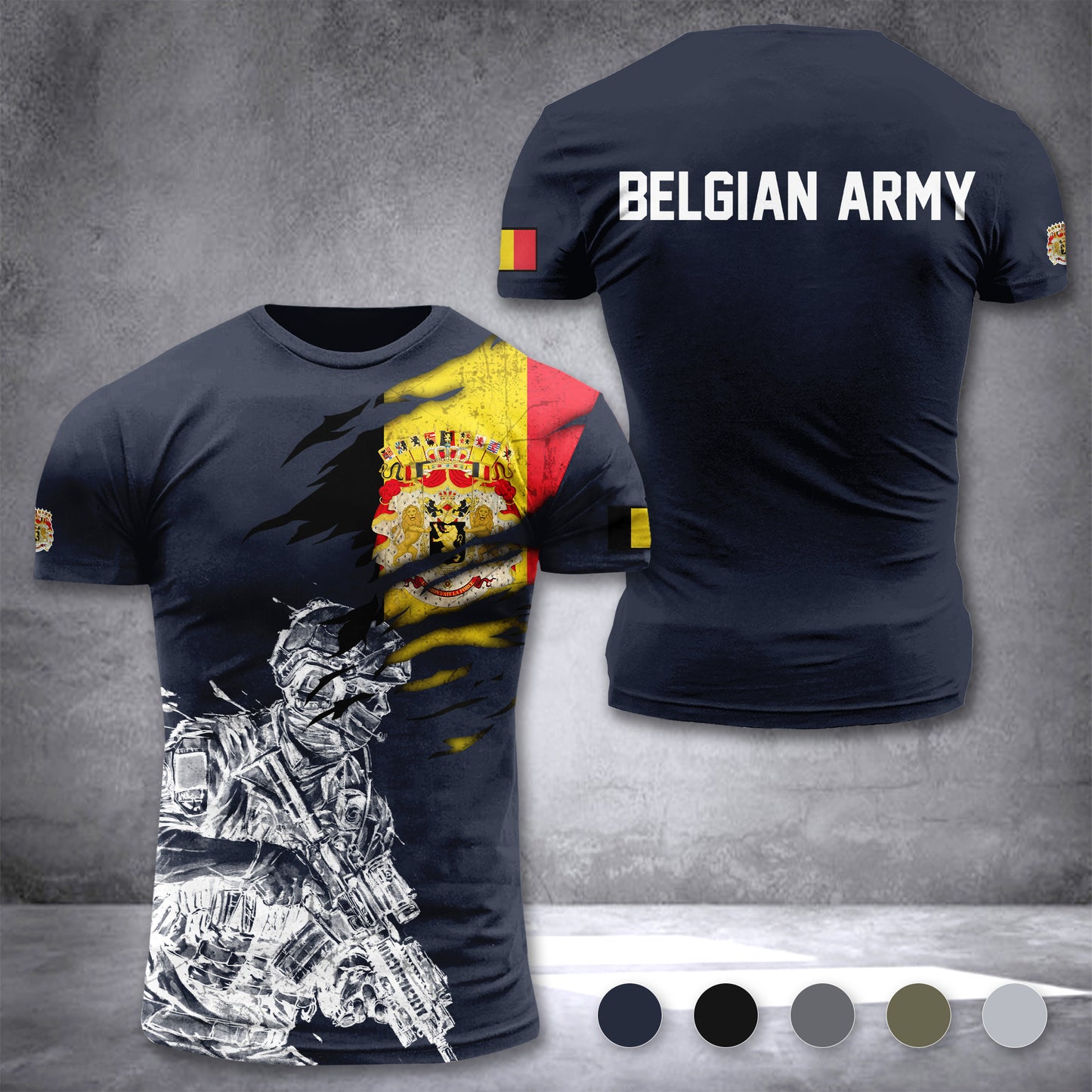 Belgium army customize T-shirt 3d 297