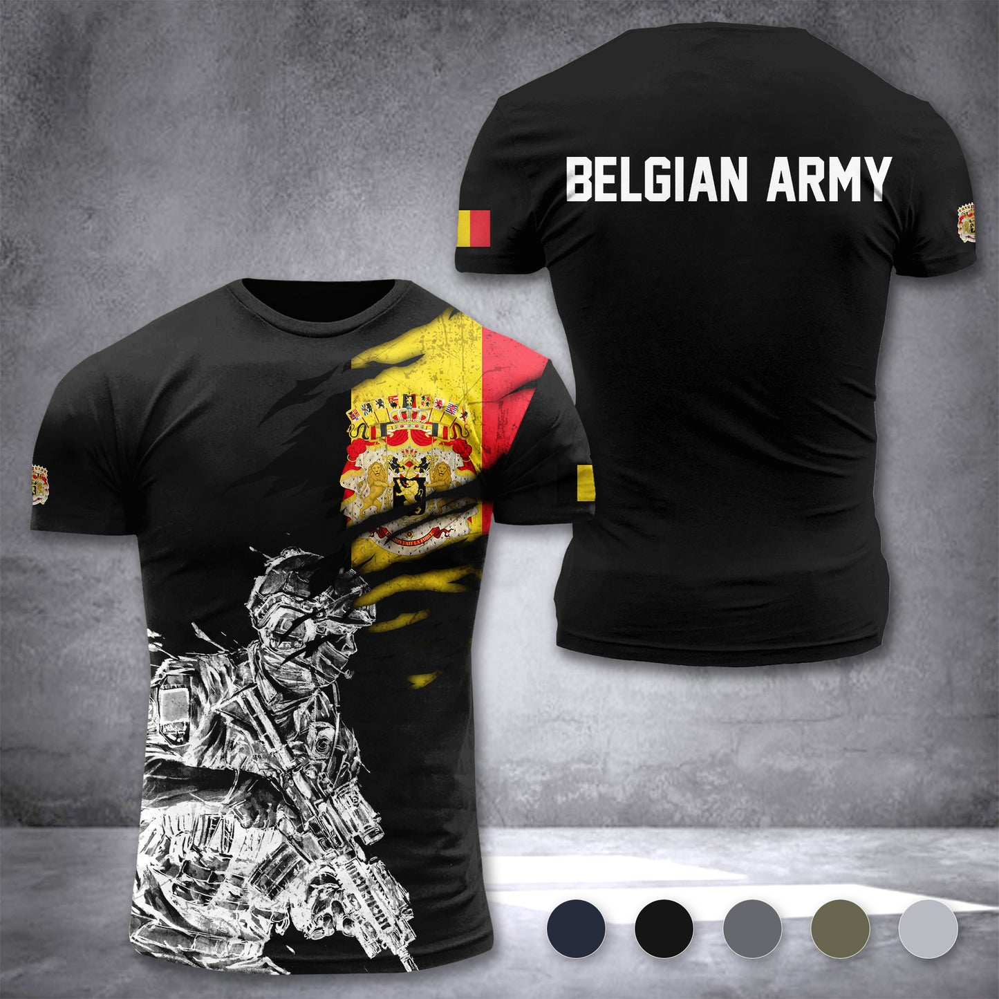 Belgium army customize T-shirt 3d 297