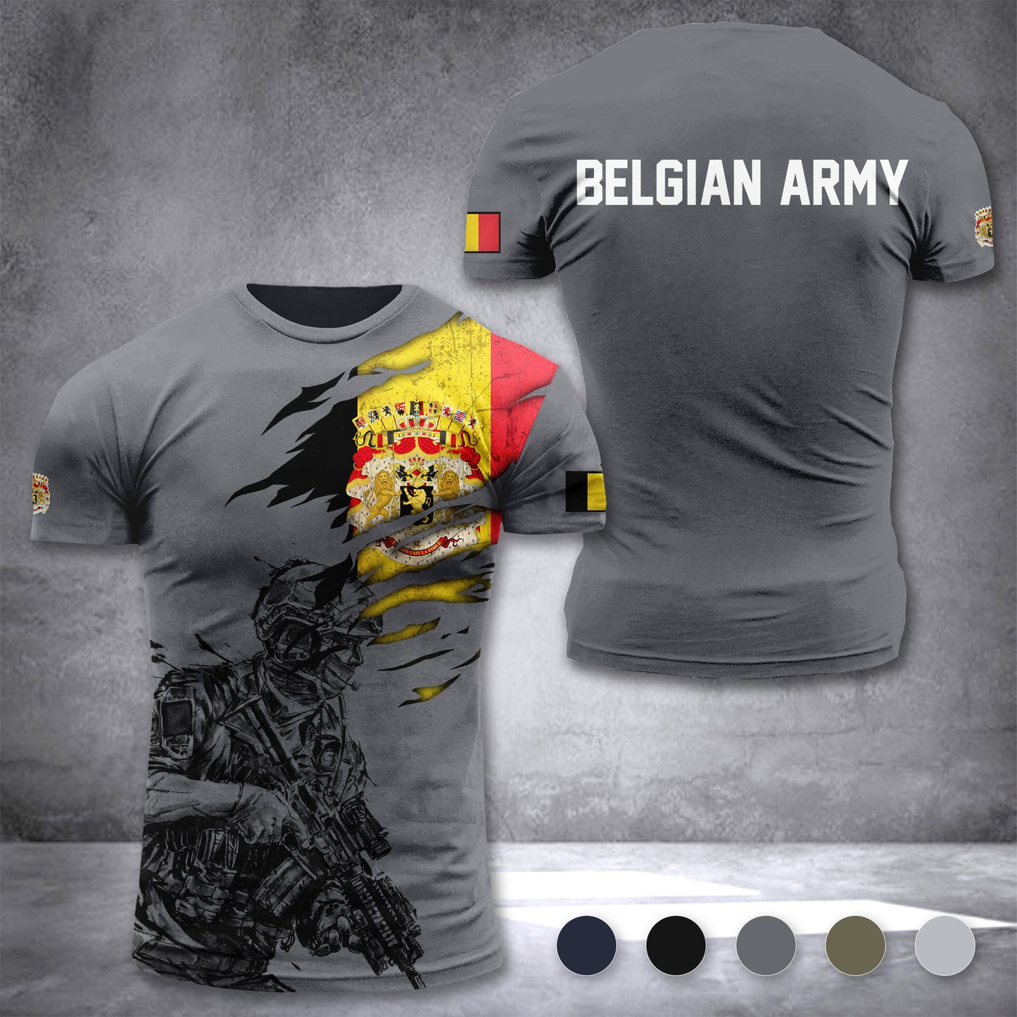 Belgium army customize T-shirt 3d 297