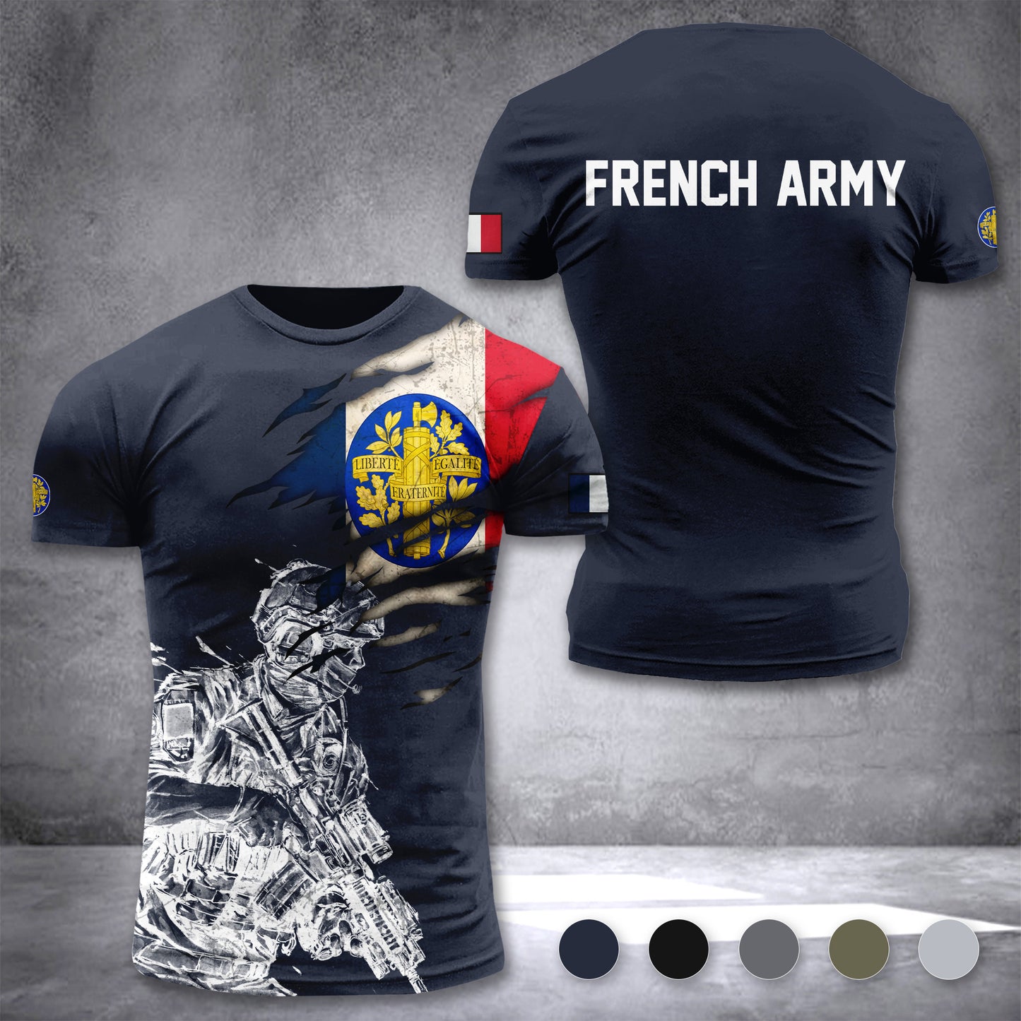 France army customize T-shirt 3d 297