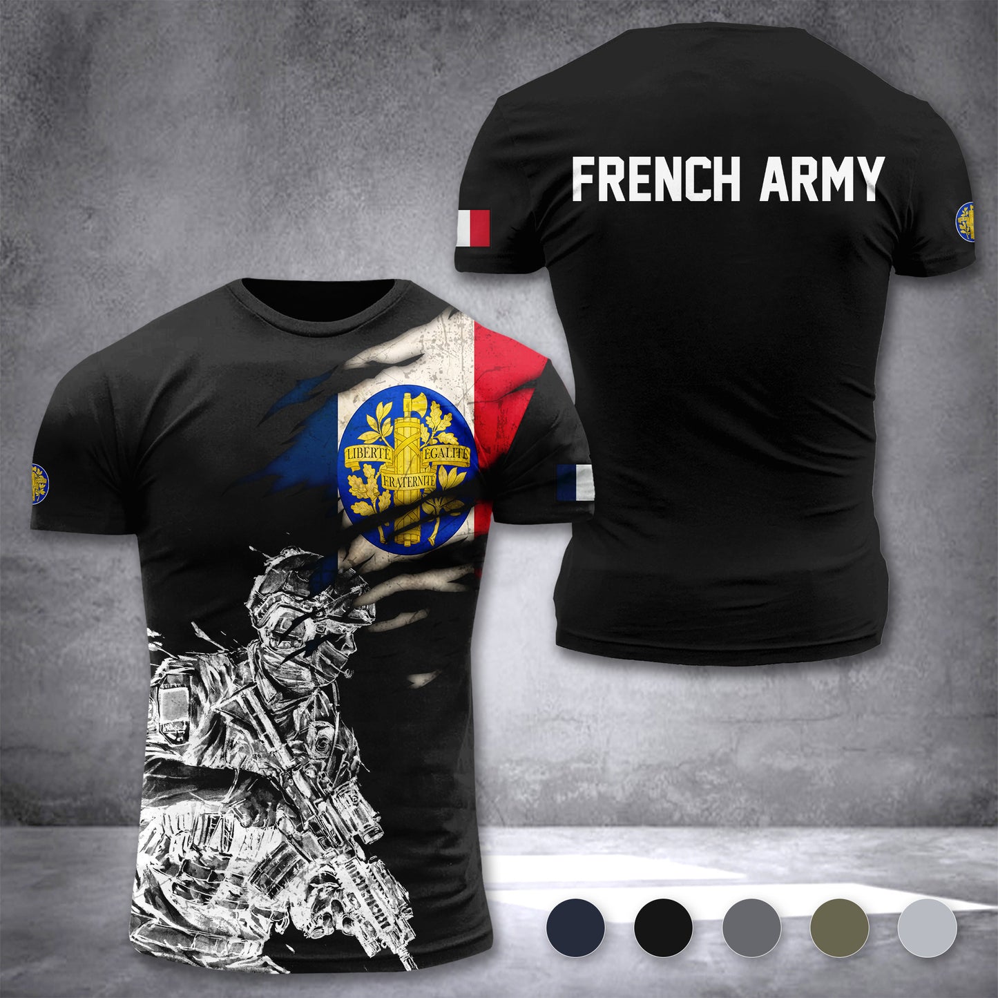 France army customize T-shirt 3d 297