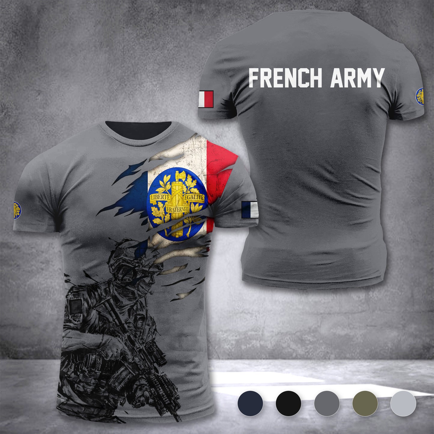 France army customize T-shirt 3d 297