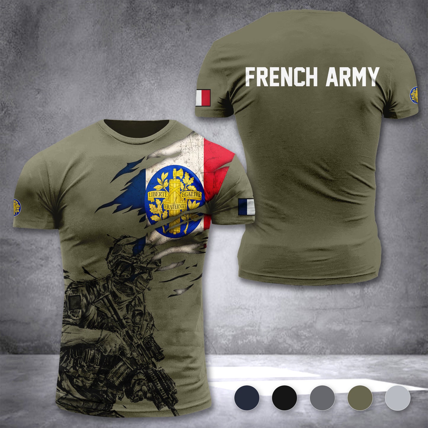 France army customize T-shirt 3d 297