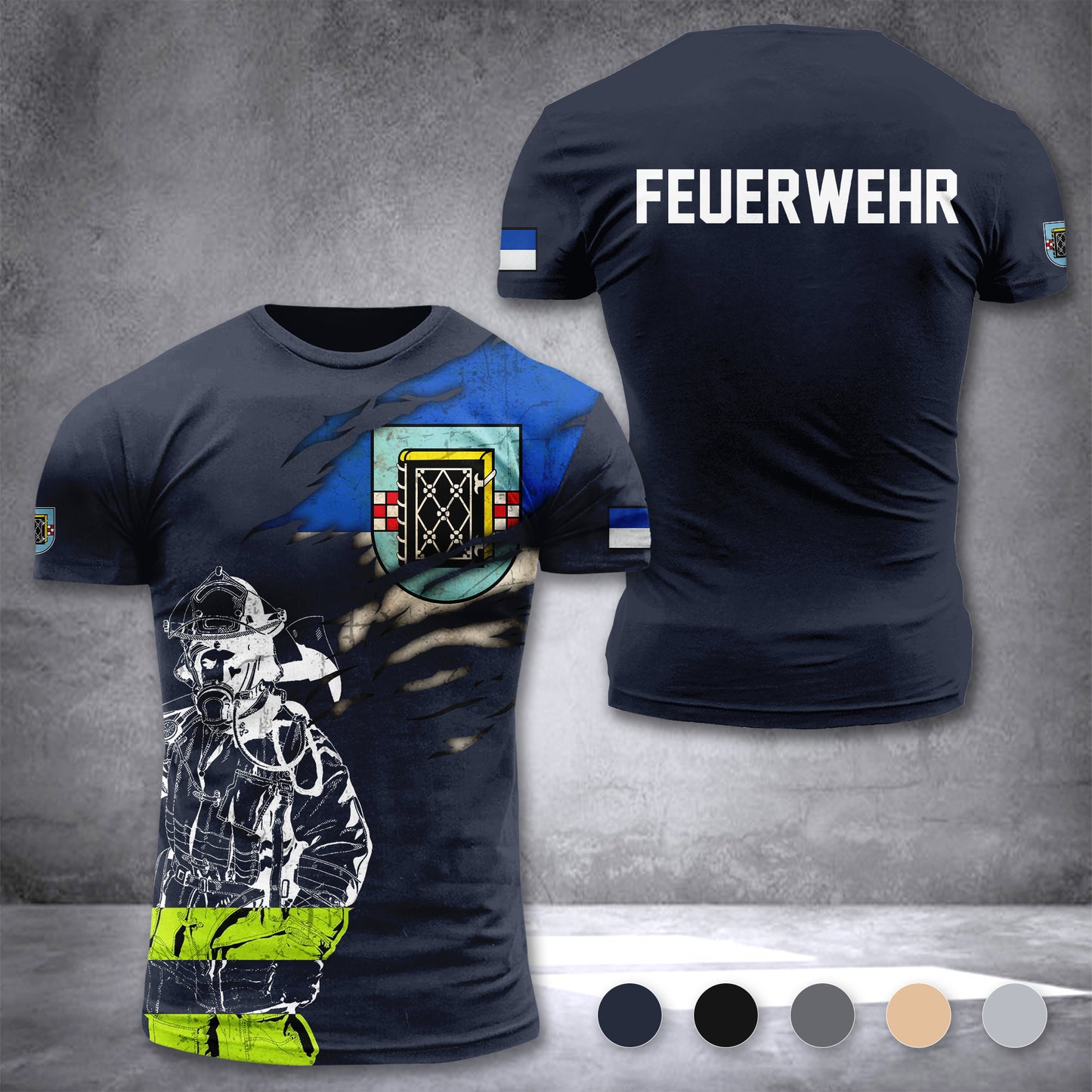 Firefighter Bochum Germany customize T-shirt 3d 297