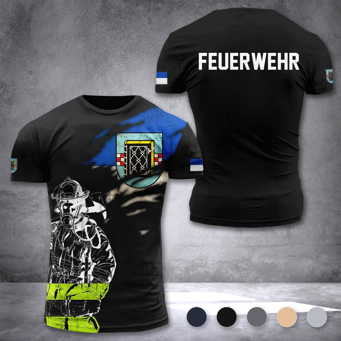 Firefighter Bochum Germany customize T-shirt 3d 297