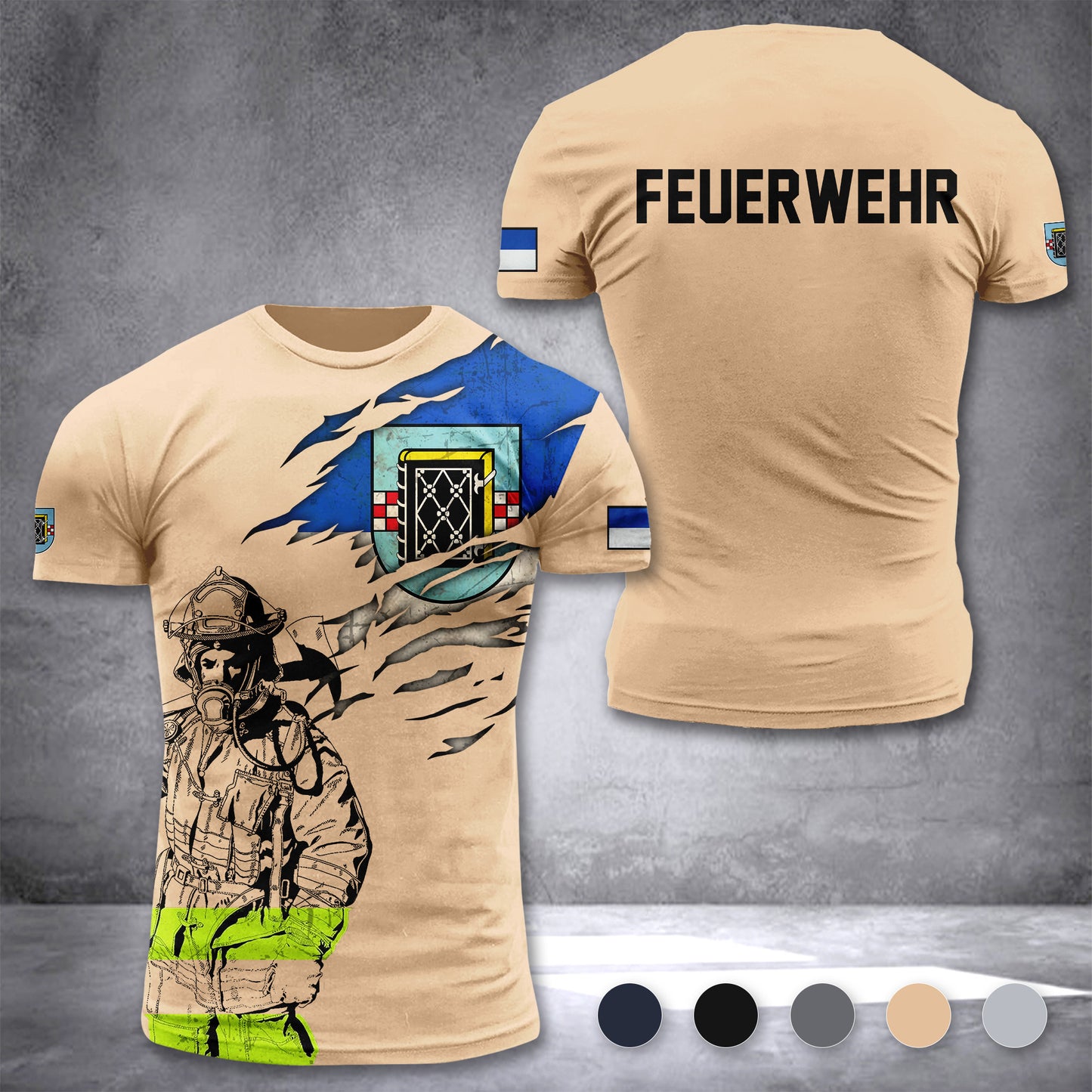 Firefighter Bochum Germany customize T-shirt 3d 297