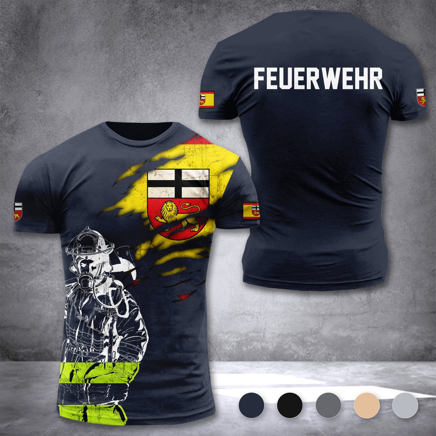Firefighter Bonn Germany customize T-shirt 3d 297