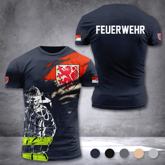 Firefighter Braunschweig Germany customize T-shirt 3d 297