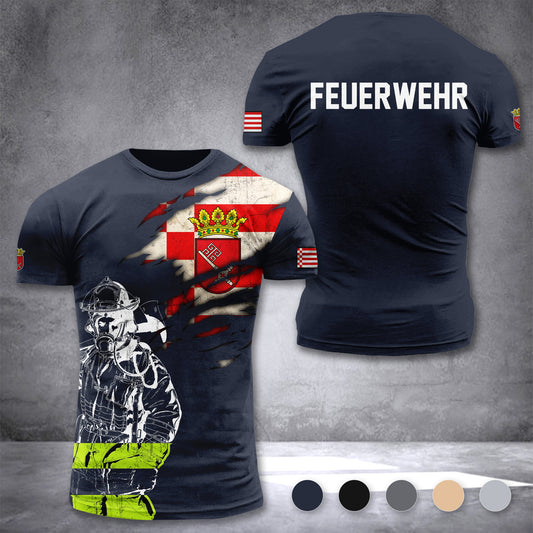 Firefighter Bremen Germany customize T-shirt 3d 297