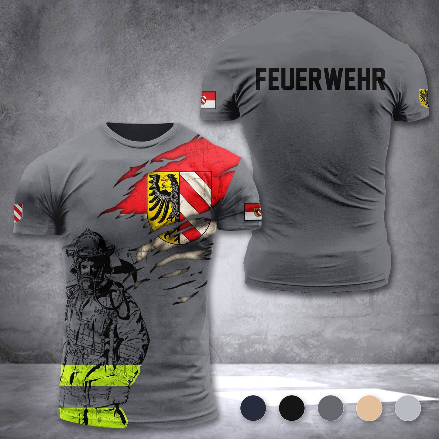 Firefighter Nürnberg Germany customize T-shirt 3d 297