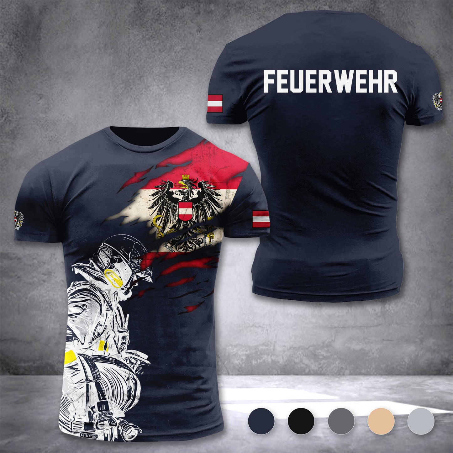 Firefighter Austria customize T-shirt 3d 2973
