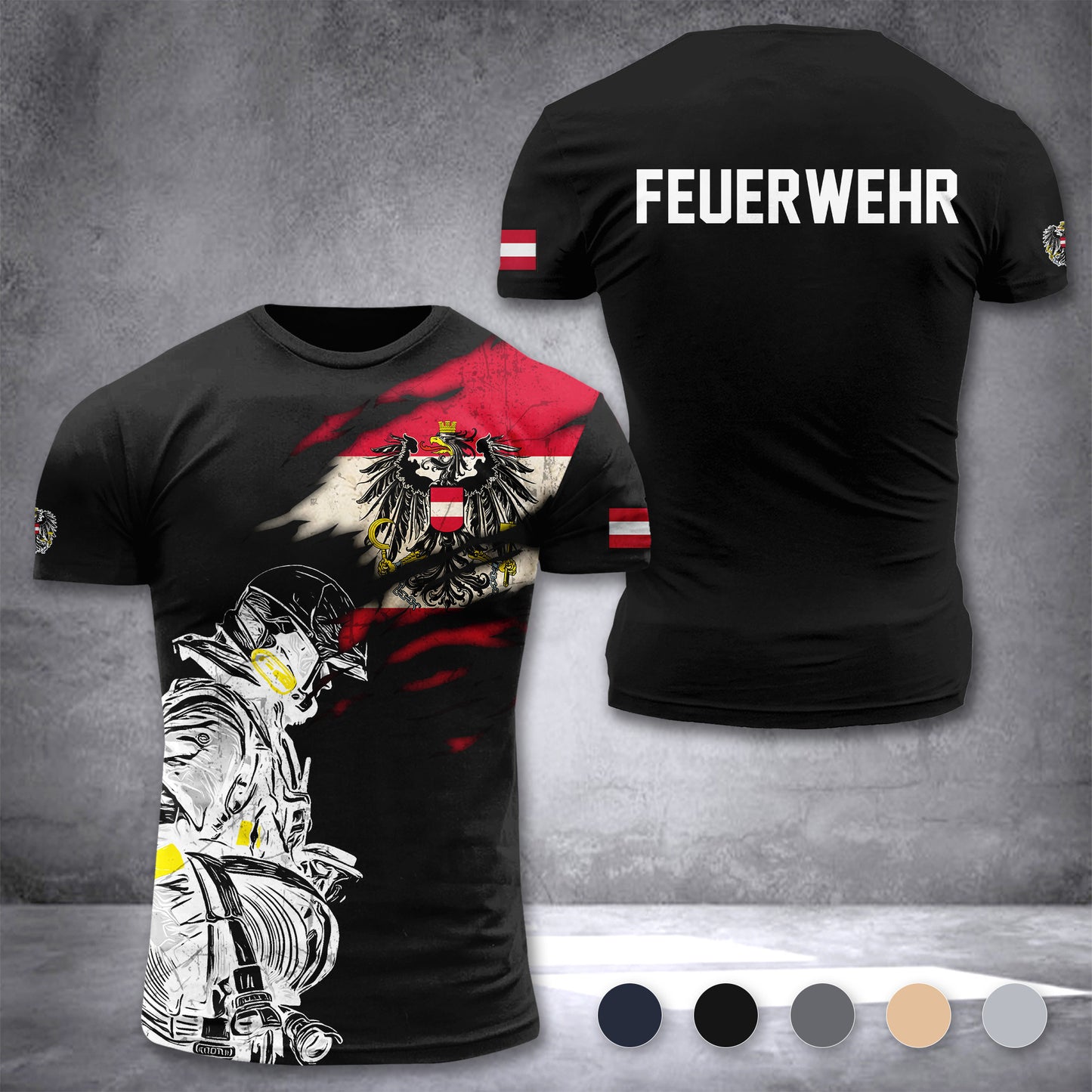 Firefighter Austria customize T-shirt 3d 2973