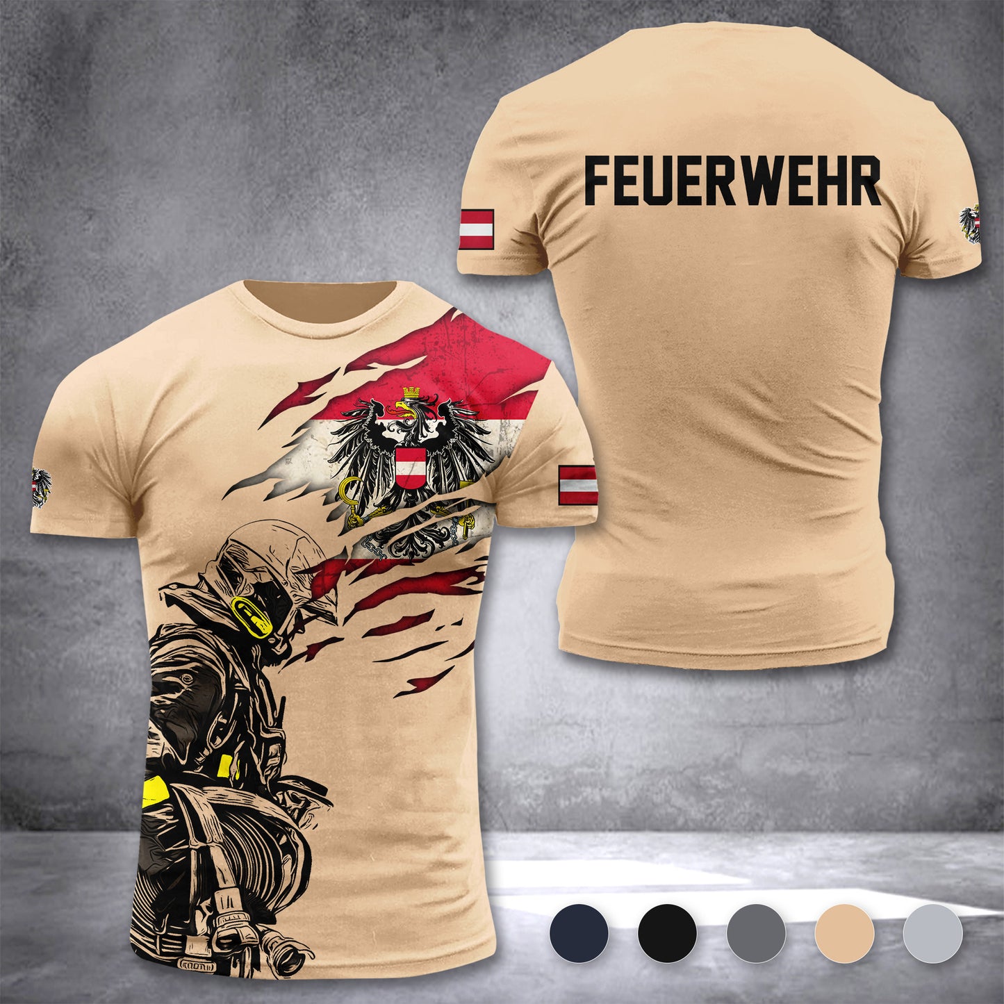 Firefighter Austria customize T-shirt 3d 2973