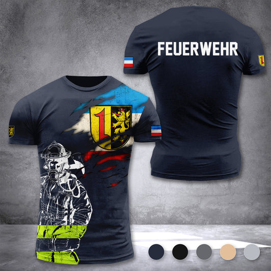 Firefighter Mannheim Germany customize T-shirt 3d 297