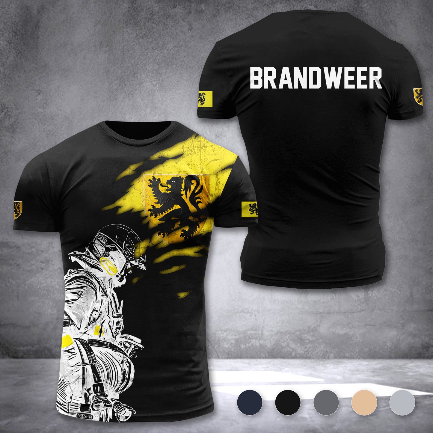 Firefighter Flemish Belgium customize T-shirt 3d 297