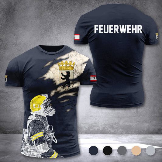Firefighter Berlin Germany customize T-shirt 3d 168