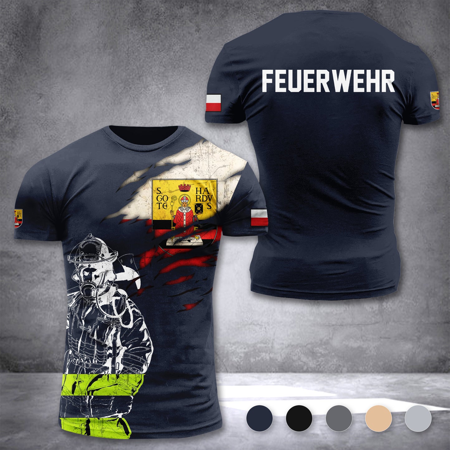 Firefighter Gotha Germany customize T-shirt 3d 168