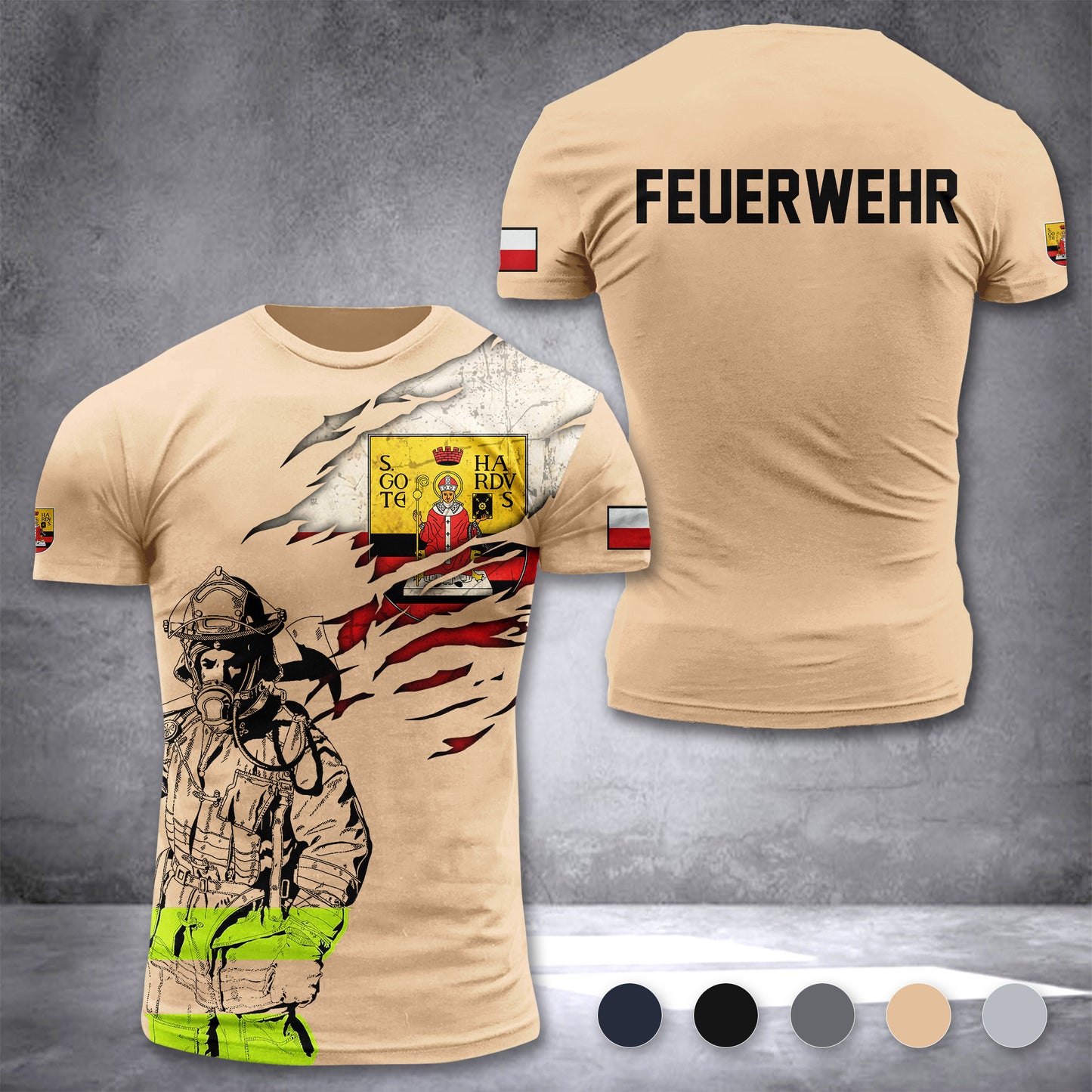 Firefighter Gotha Germany customize T-shirt 3d 168