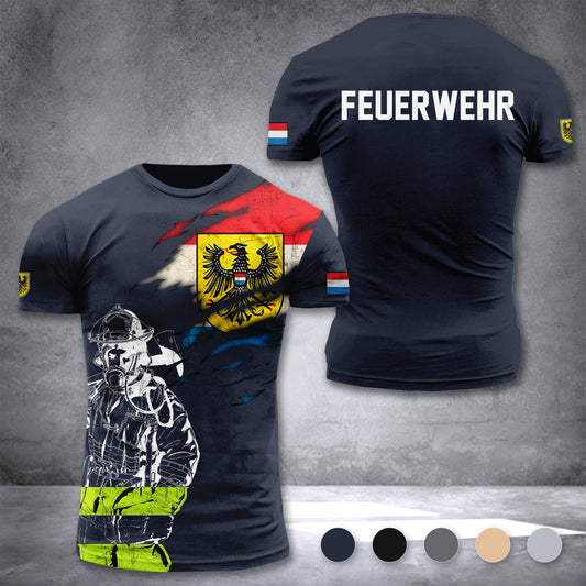 Firefighter Heilbronn Germany customize T-shirt 3d 168