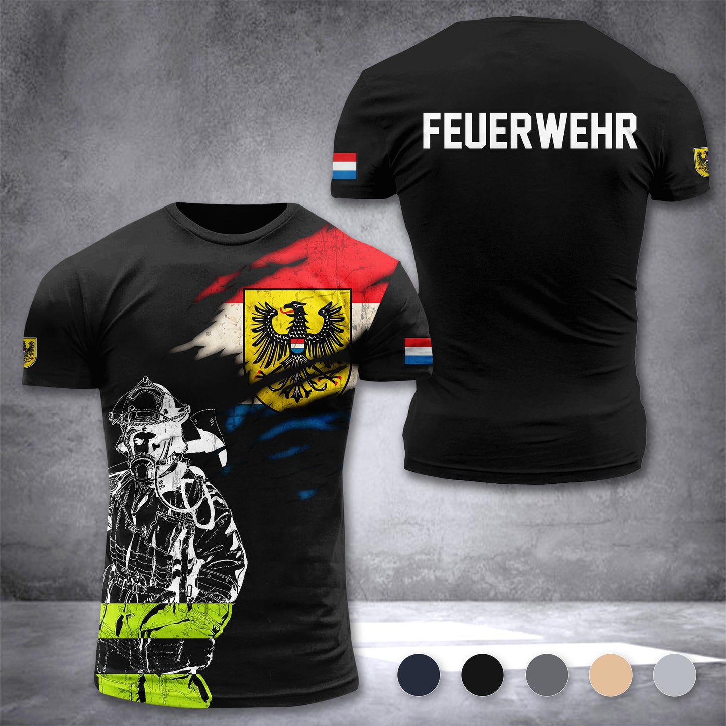 Firefighter Heilbronn Germany customize T-shirt 3d 168