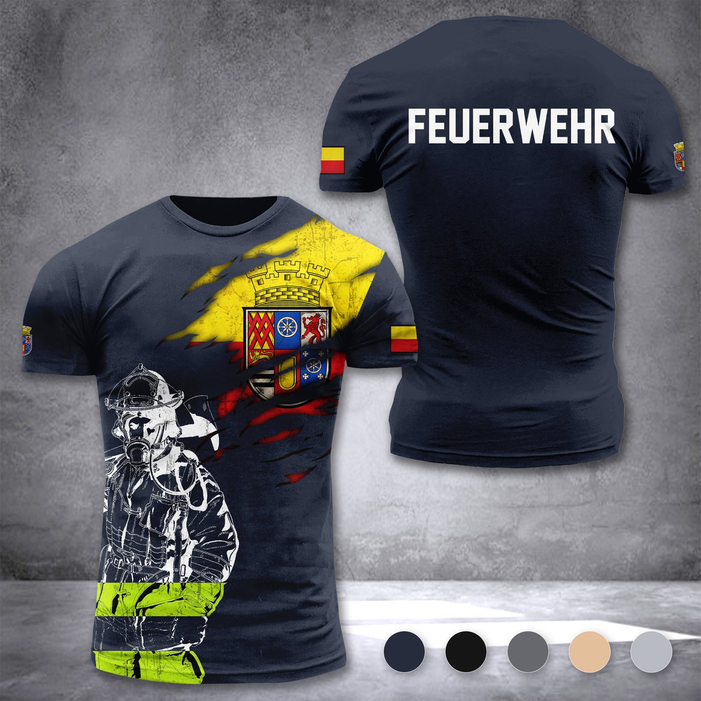 Firefighter Mülheim an der Ruhr Germany customize T-shirt 3d 168