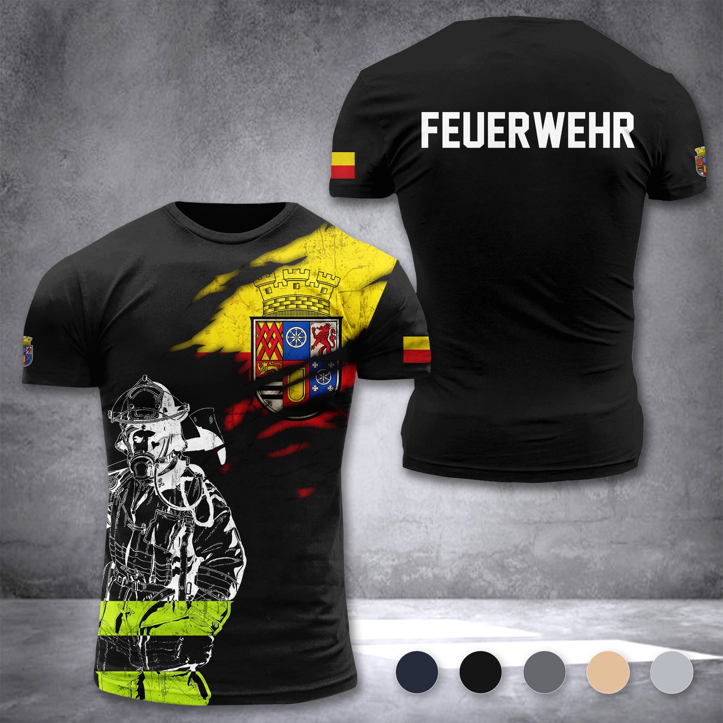 Firefighter Mülheim an der Ruhr Germany customize T-shirt 3d 168