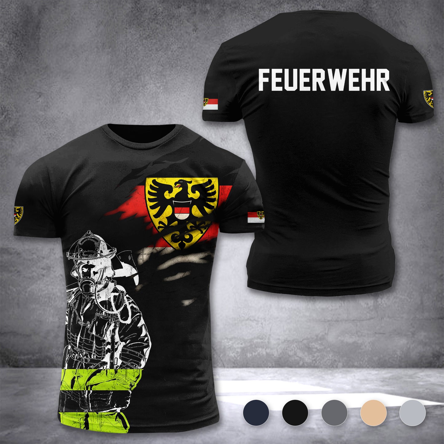 Firefighter Reutlingen Germany customize T-shirt 3d 168