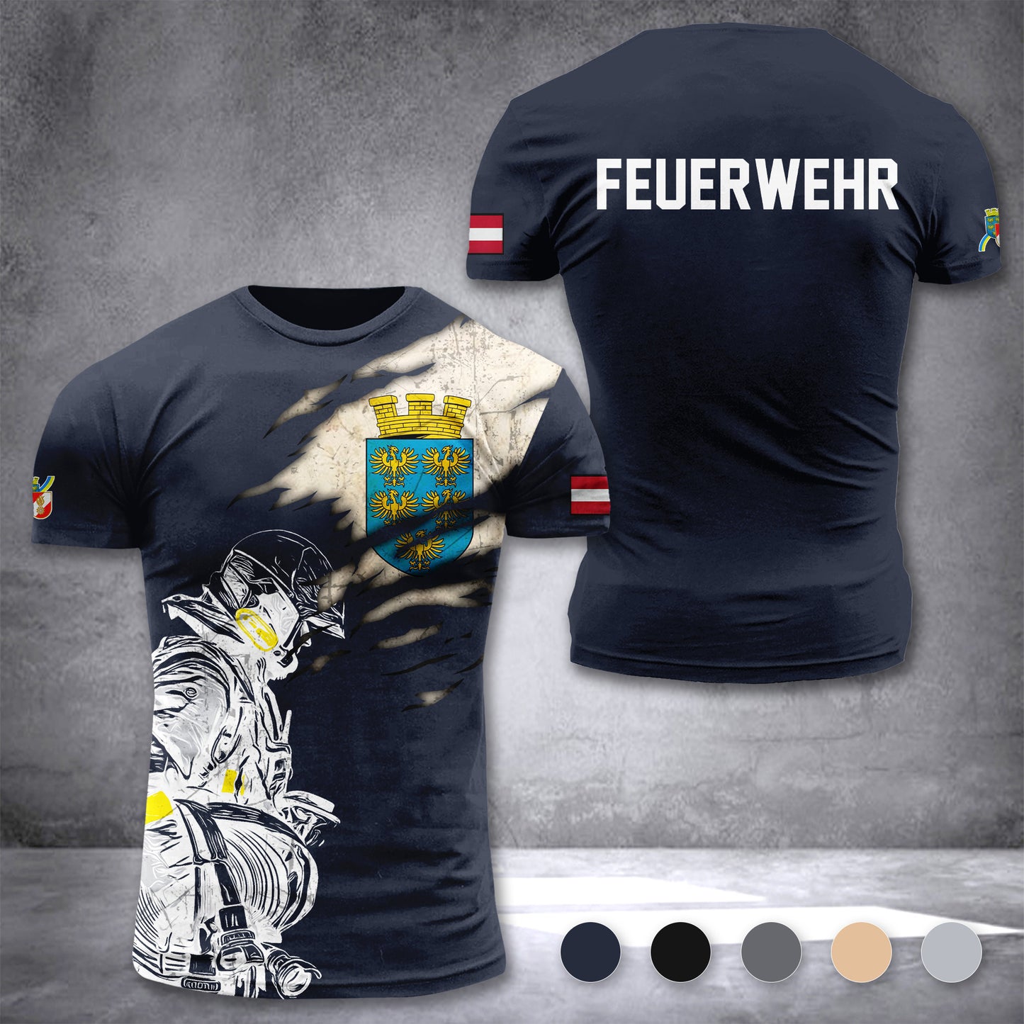 Firefighter Lower Austria customize T-shirt 3d 2973