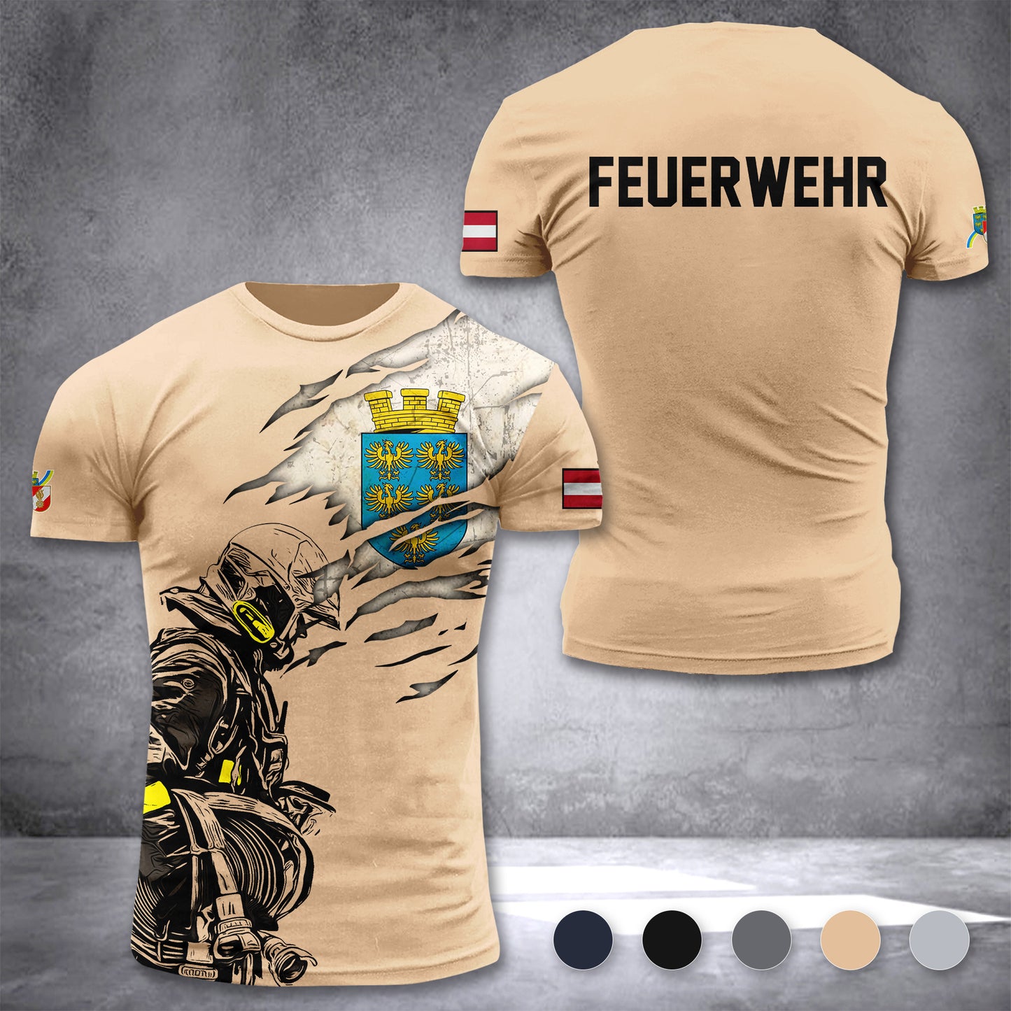 Firefighter Lower Austria customize T-shirt 3d 2973