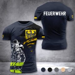 Firefighter Aachen Germany customize T-shirt 3d 168