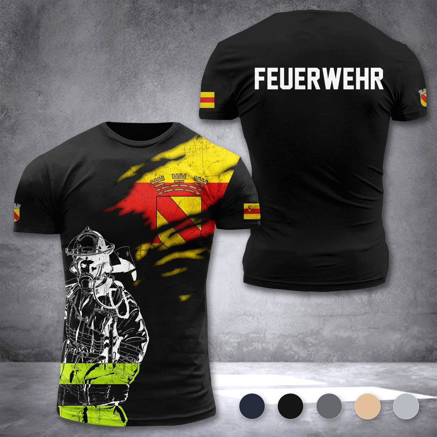 Firefighter Baden-Baden Germany customize T-shirt 3d 168