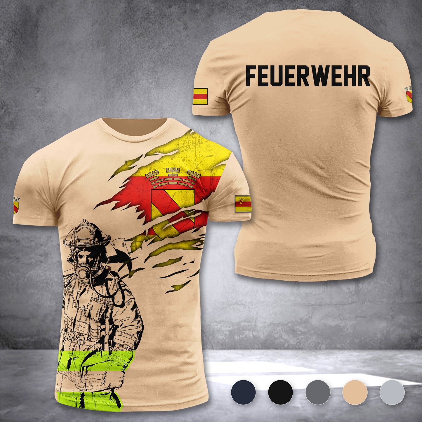 Firefighter Baden-Baden Germany customize T-shirt 3d 168