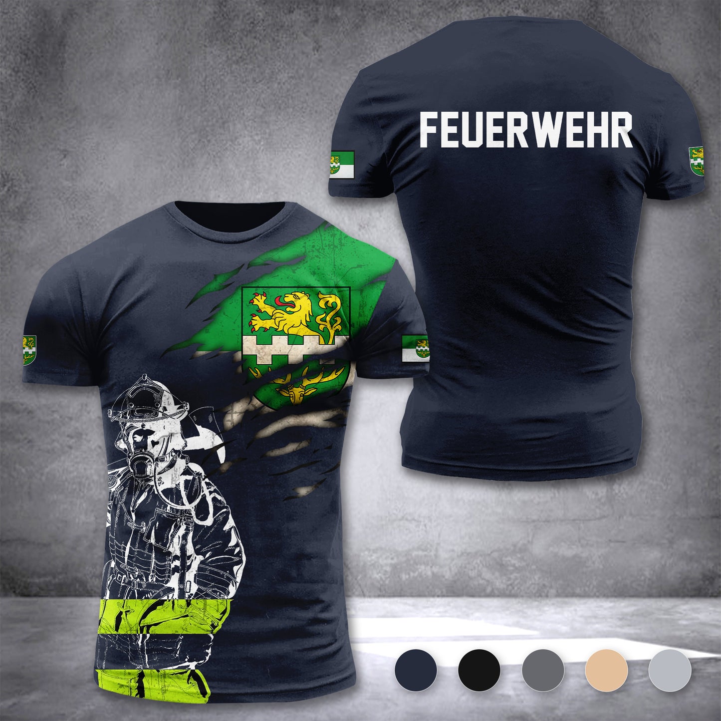 Firefighter Bergisch Gladbach Germany customize T-shirt 3d 168