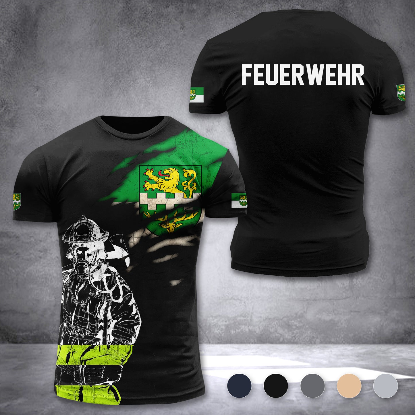 Firefighter Bergisch Gladbach Germany customize T-shirt 3d 168