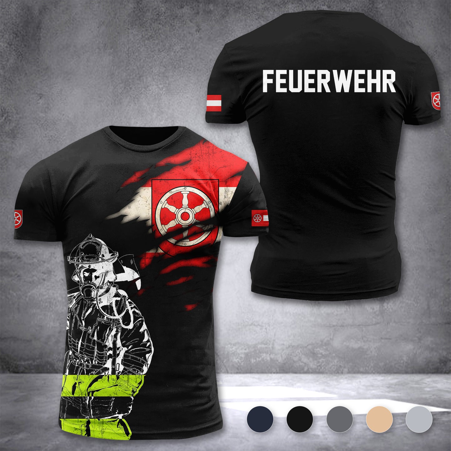 Firefighter Erfurt Germany customize T-shirt 3d 168