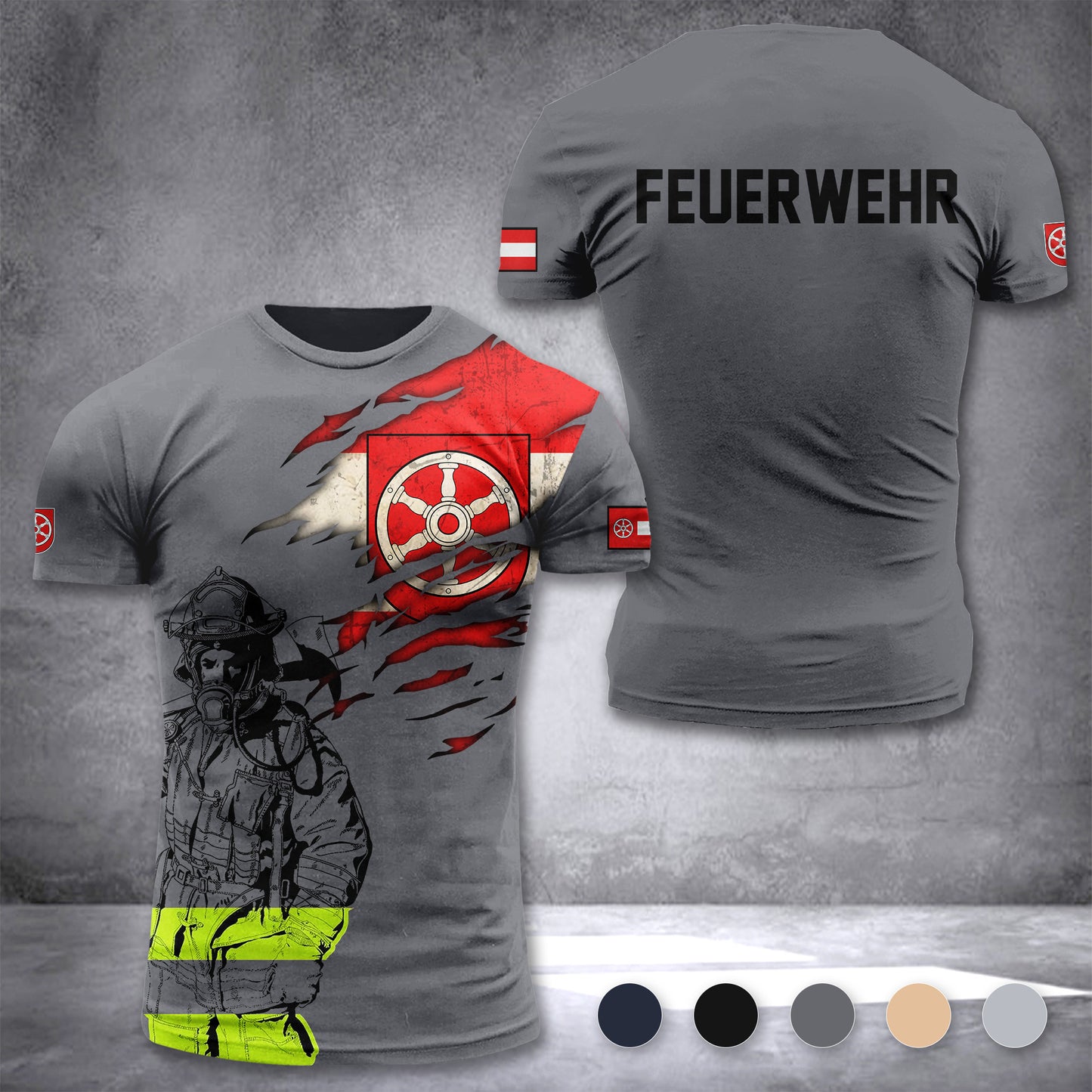 Firefighter Erfurt Germany customize T-shirt 3d 168