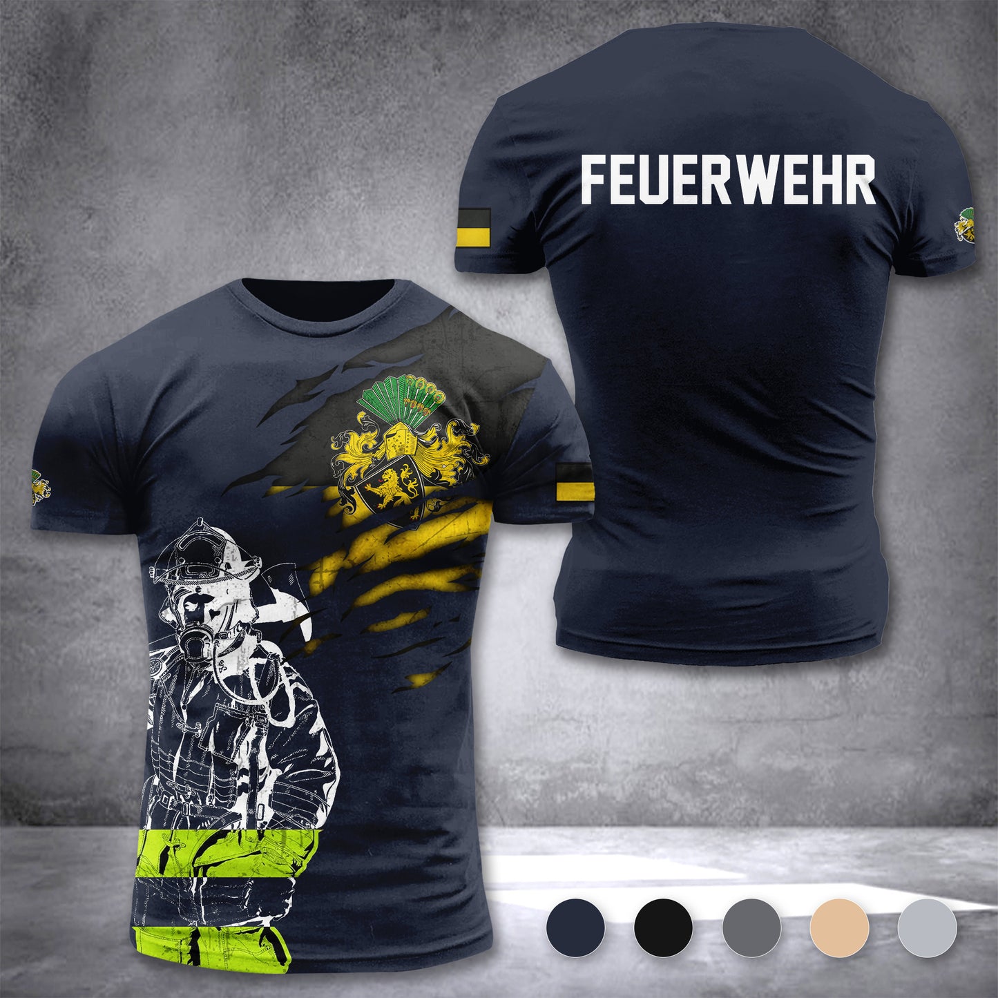 Firefighter Gera Germany customize T-shirt 3d 168
