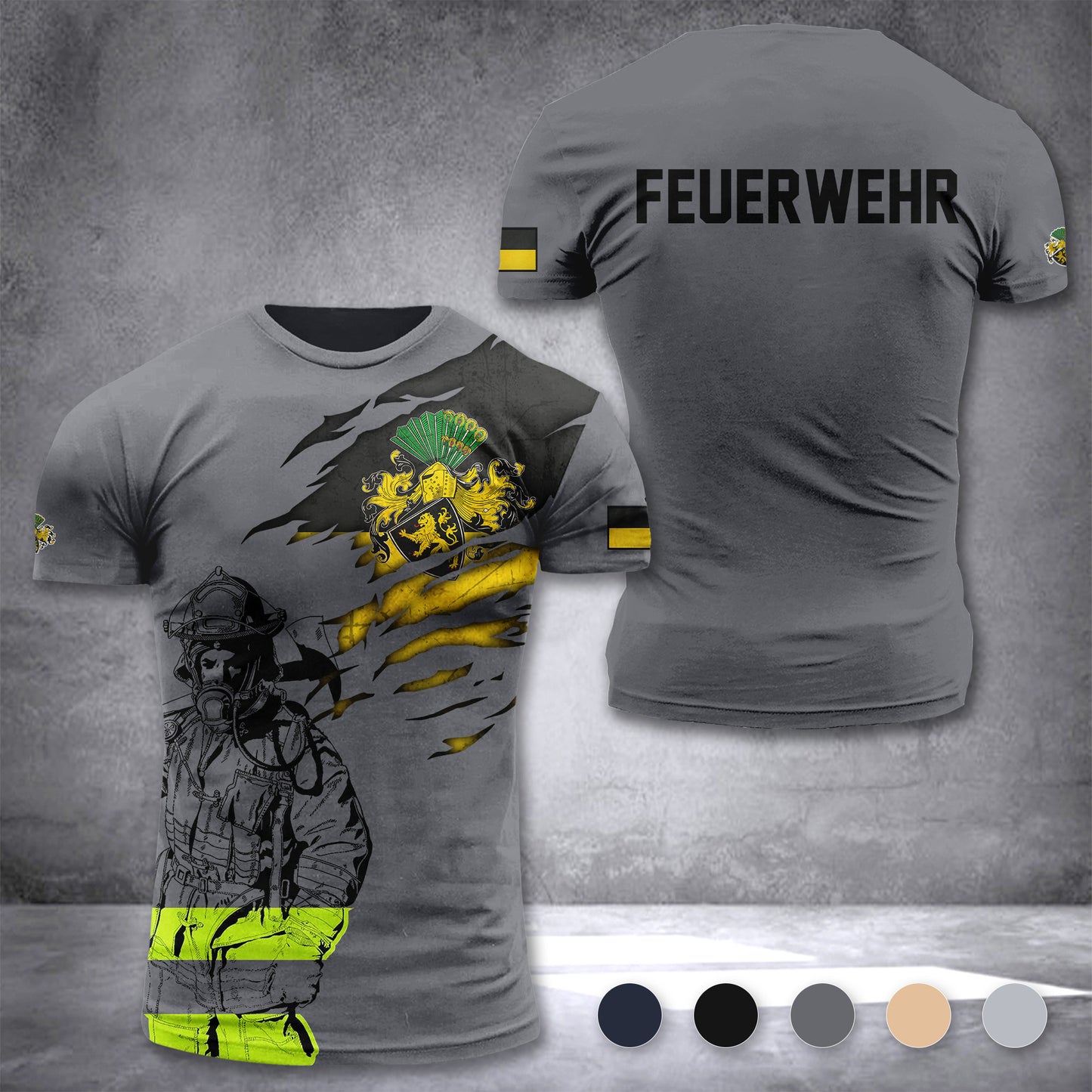 Firefighter Gera Germany customize T-shirt 3d 168