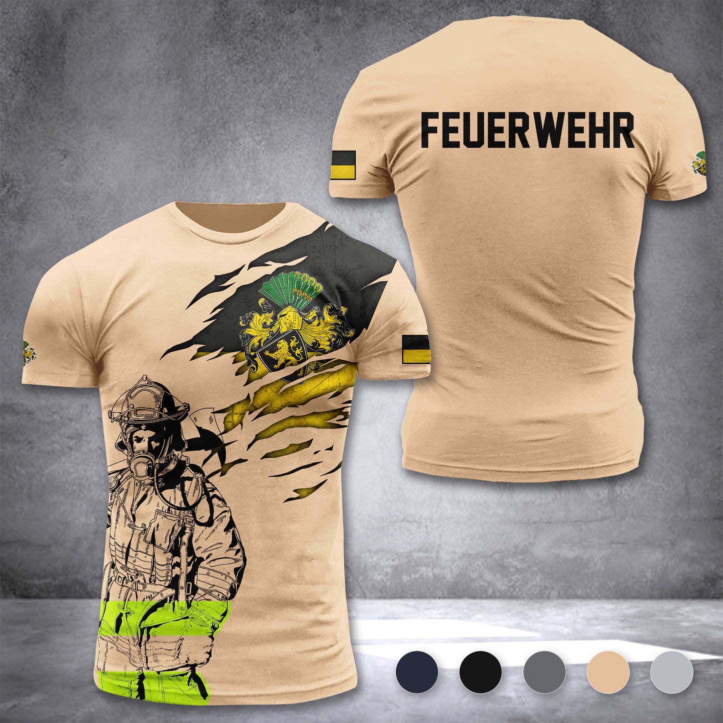 Firefighter Gera Germany customize T-shirt 3d 168