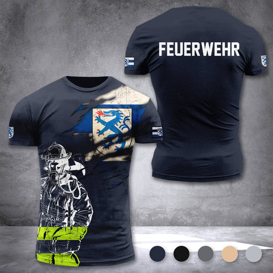 Firefighter Ingolstadt Germany customize T-shirt 3d 168