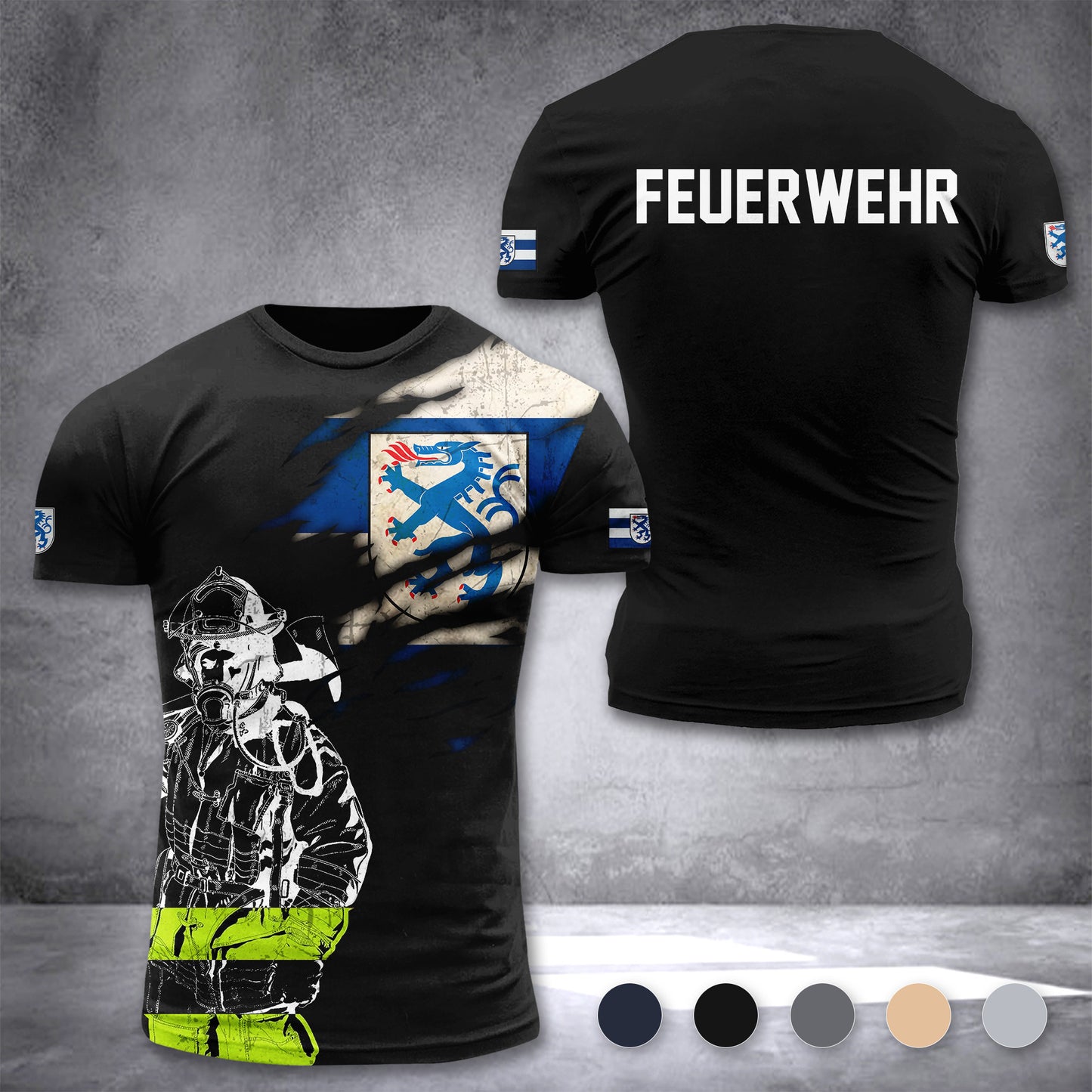 Firefighter Ingolstadt Germany customize T-shirt 3d 168