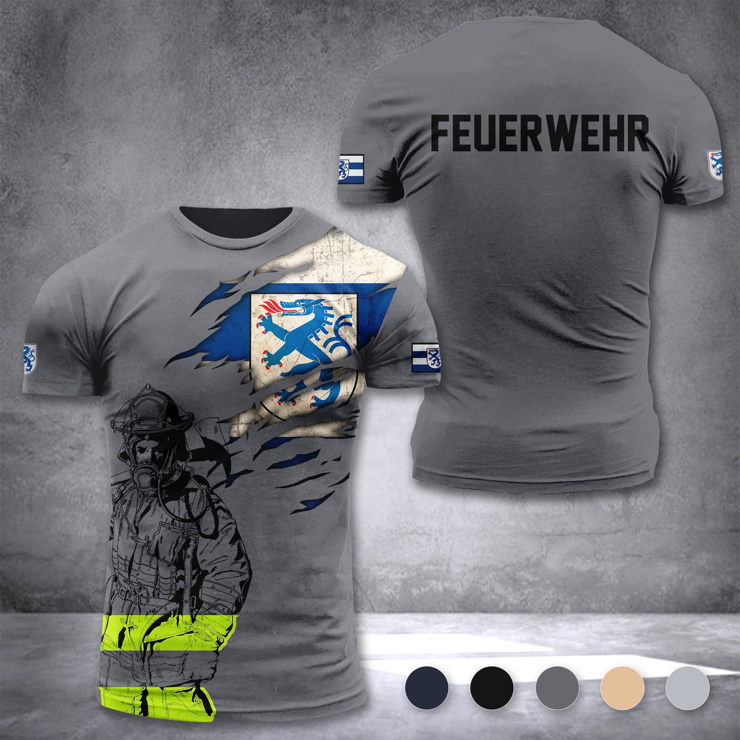 Firefighter Ingolstadt Germany customize T-shirt 3d 168