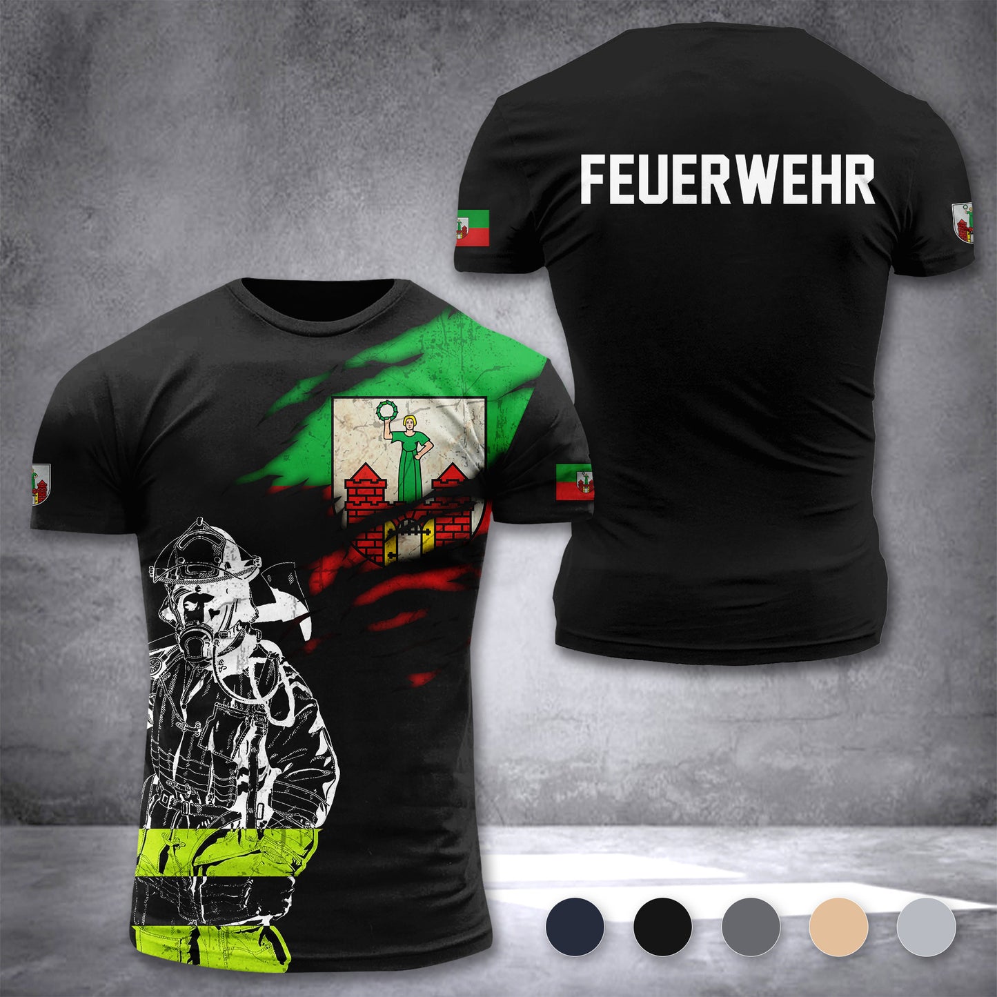 Firefighter Magdeburg Germany customize T-shirt 3d 168