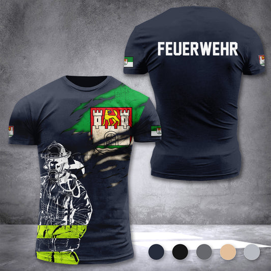 Firefighter Wolfsburg Germany customize T-shirt 3d 168