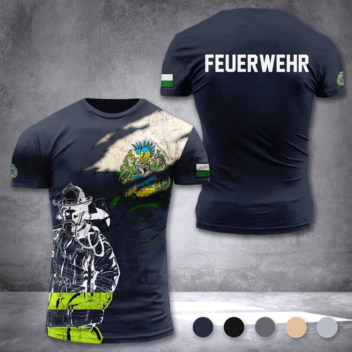 Firefighter Bautzen Germany customize T-shirt 3d 168