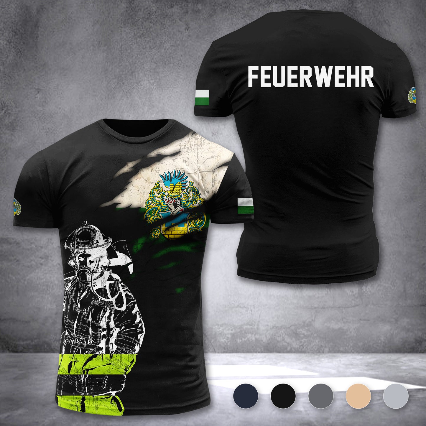 Firefighter Bautzen Germany customize T-shirt 3d 168