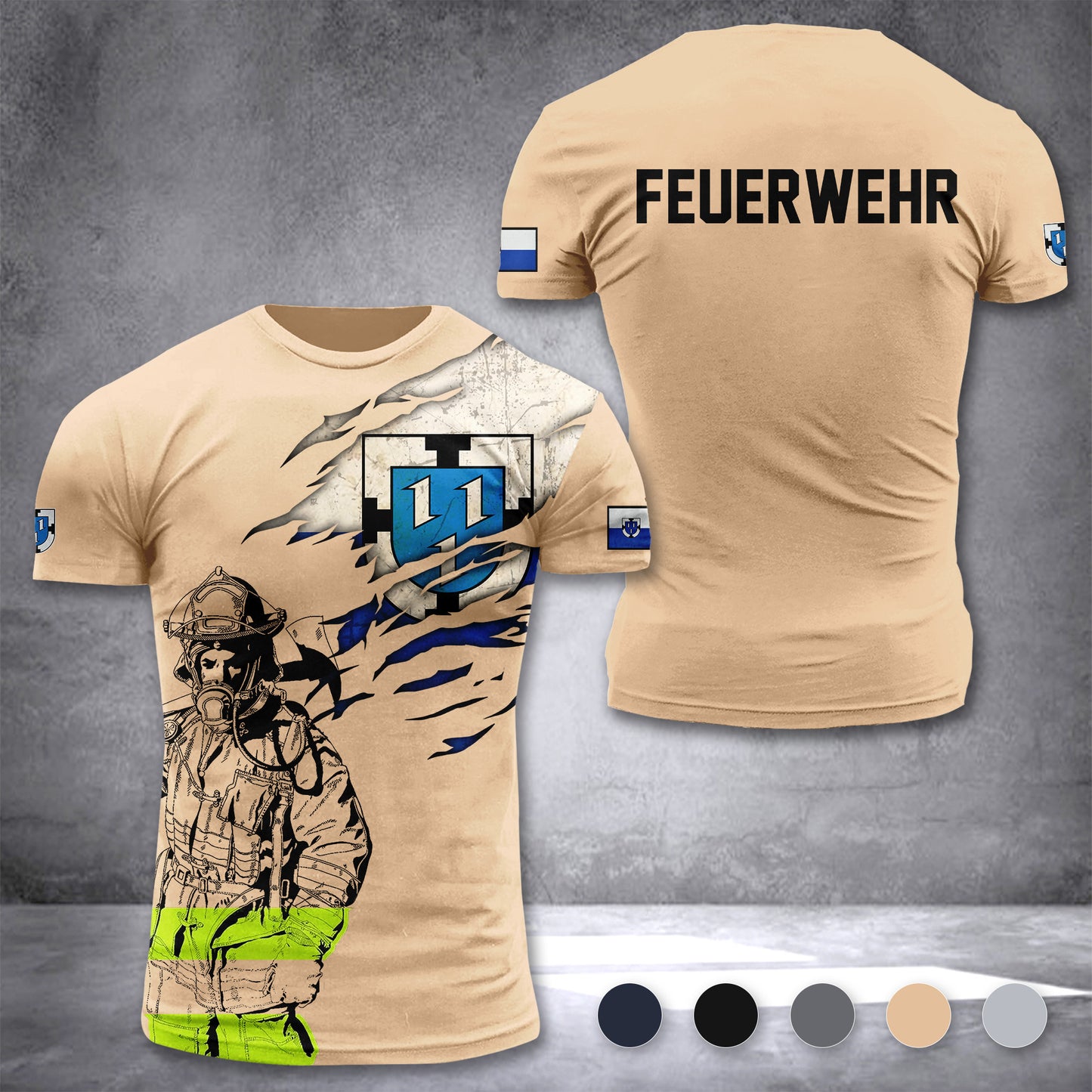 Firefighter Bottrop Germany customize T-shirt 3d 168