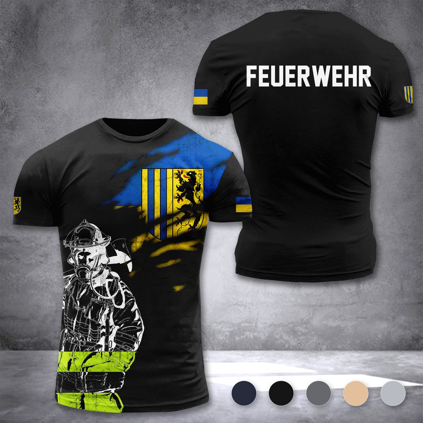 Firefighter Chemnitz Germany customize T-shirt 3d 168