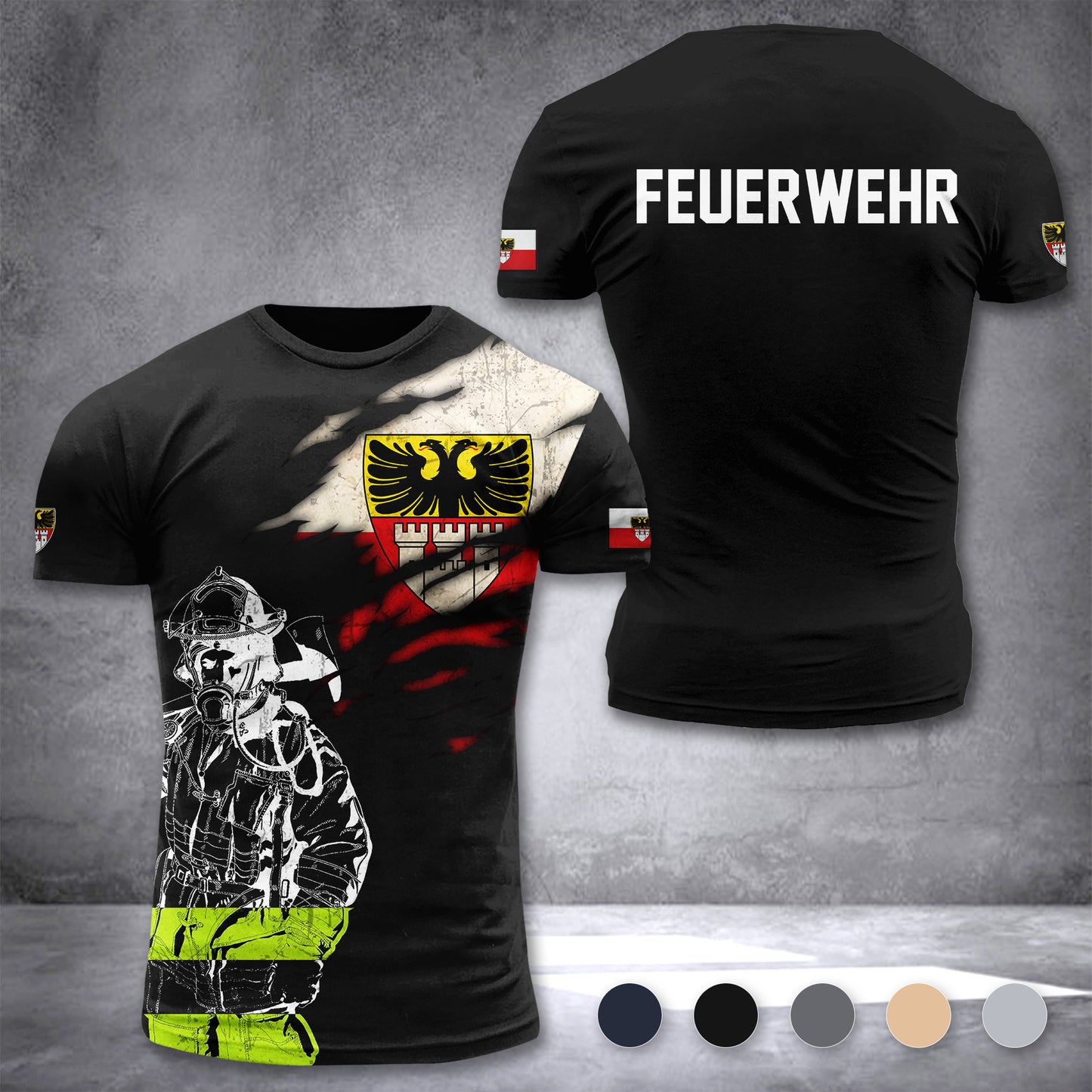 Firefighter Duisburg Germany customize T-shirt 3d 168